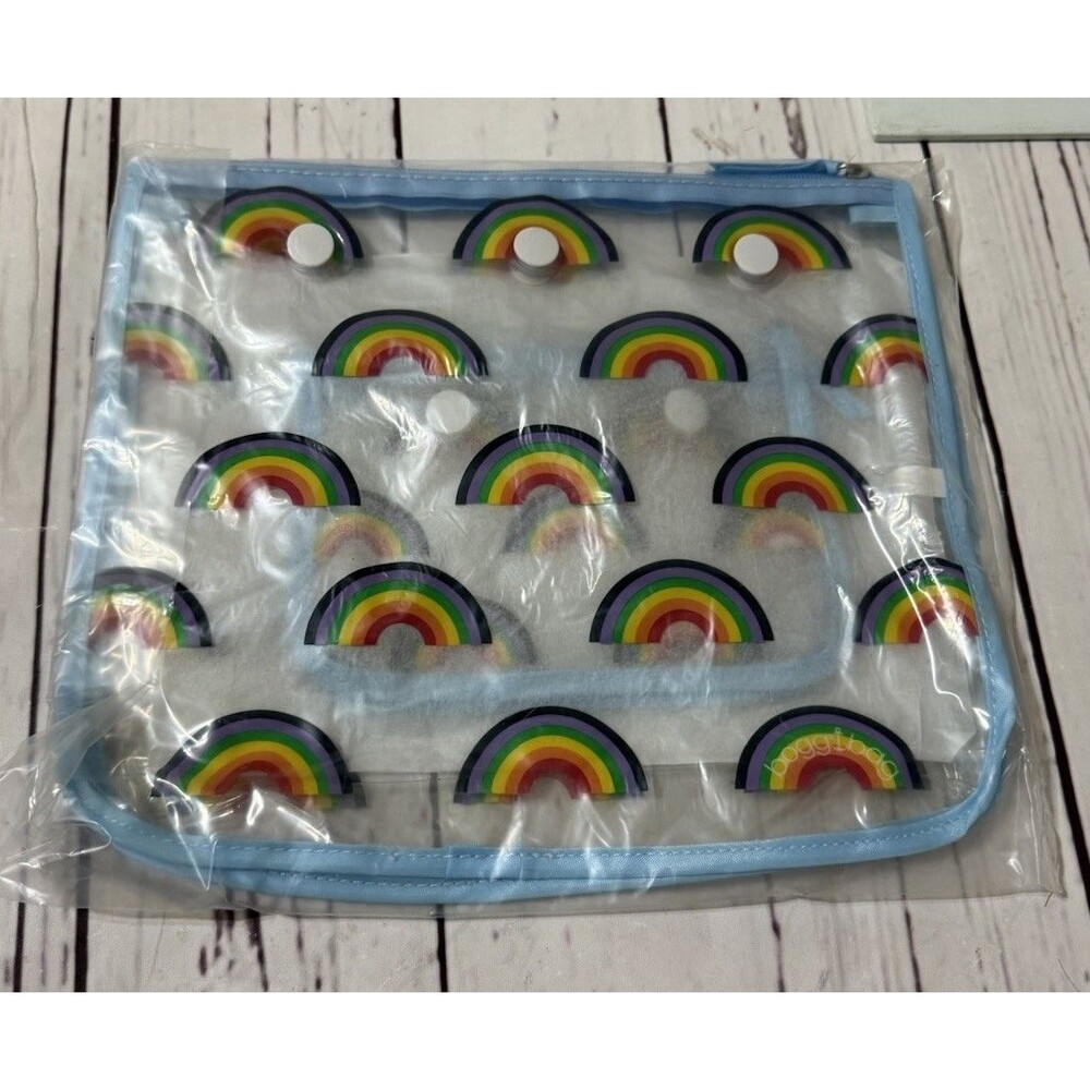 BOGG BAG Clear Zipper Insert Set of 2 Travel Organizer - Rainbow Print